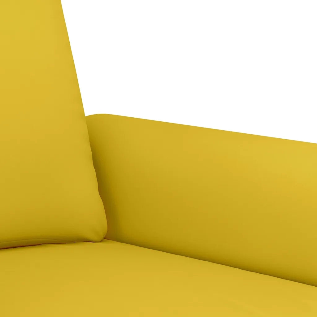 Set di Divani 4 pz con Cuscini Giallo in Velluto