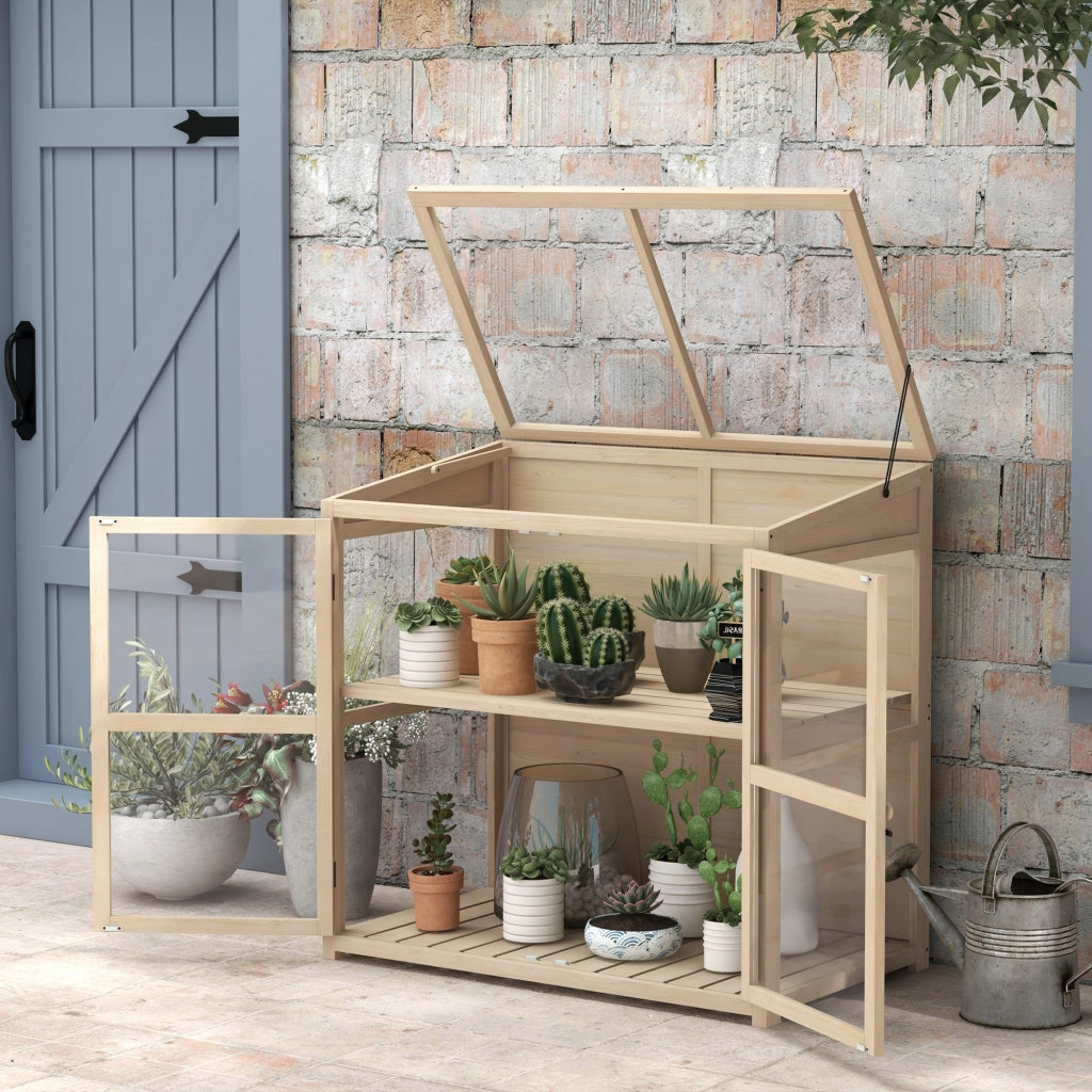 Letto da giardino rialzato in legno ¨C zephmum ¨C Naturale 103x61x103 cm