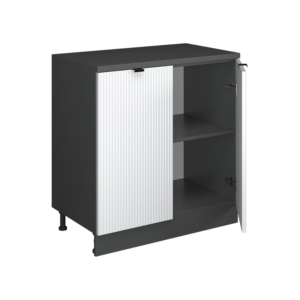 Mobile per mansarda Rion Ondulazione bianca/Antracite 80 x 83.8 cm senza inclinazione con 2 ante Vicco