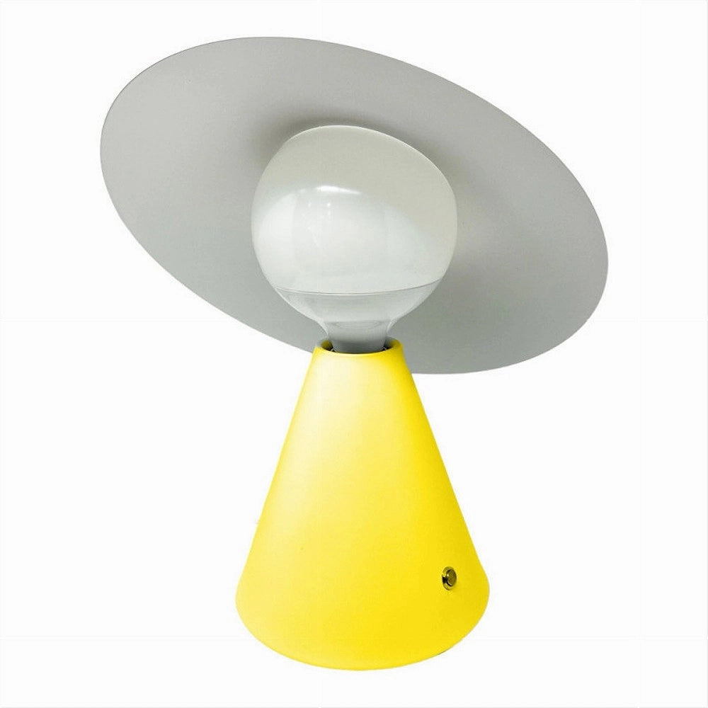 Trade Shop - Lampada Da Tavolo Decorativa Con Paralume A Cappello Orientabile Lume E27 D13 - Giallo