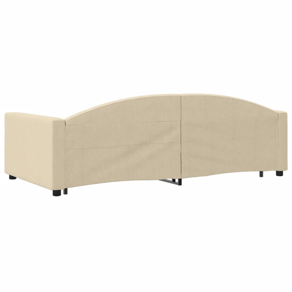 Divano letto | Sof¨¤ letto | Letto singolo Estraibile con Cassetti Crema 100x200cm in Tessuto