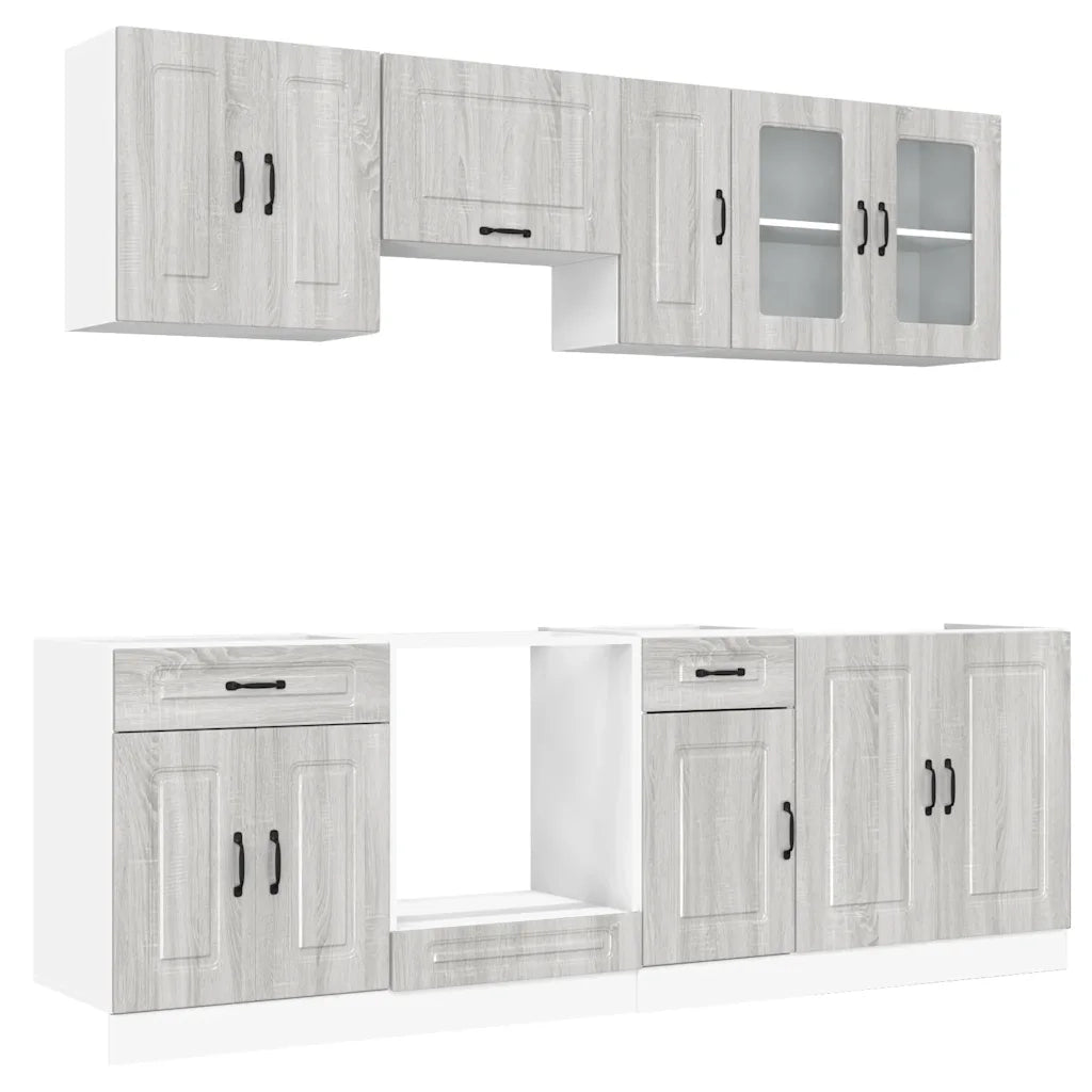 Set Mobili da Cucina 8 pz Kalmar Grigio Sonoma in Truciolato 3314827
