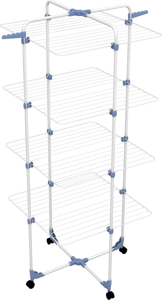 Stendibiancheria Modular 4 a 4 piani in acciaio trattato con ruote capacità 40 metri Gimi