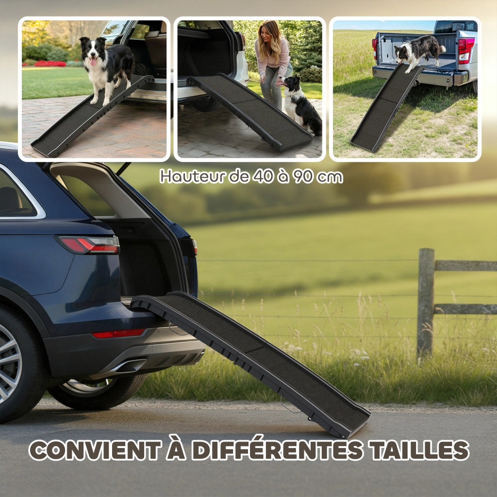 Rampa pieghevole per cani ¨C Xylo ¨C PP antiscivolo nero 155x38,5x15,5cm