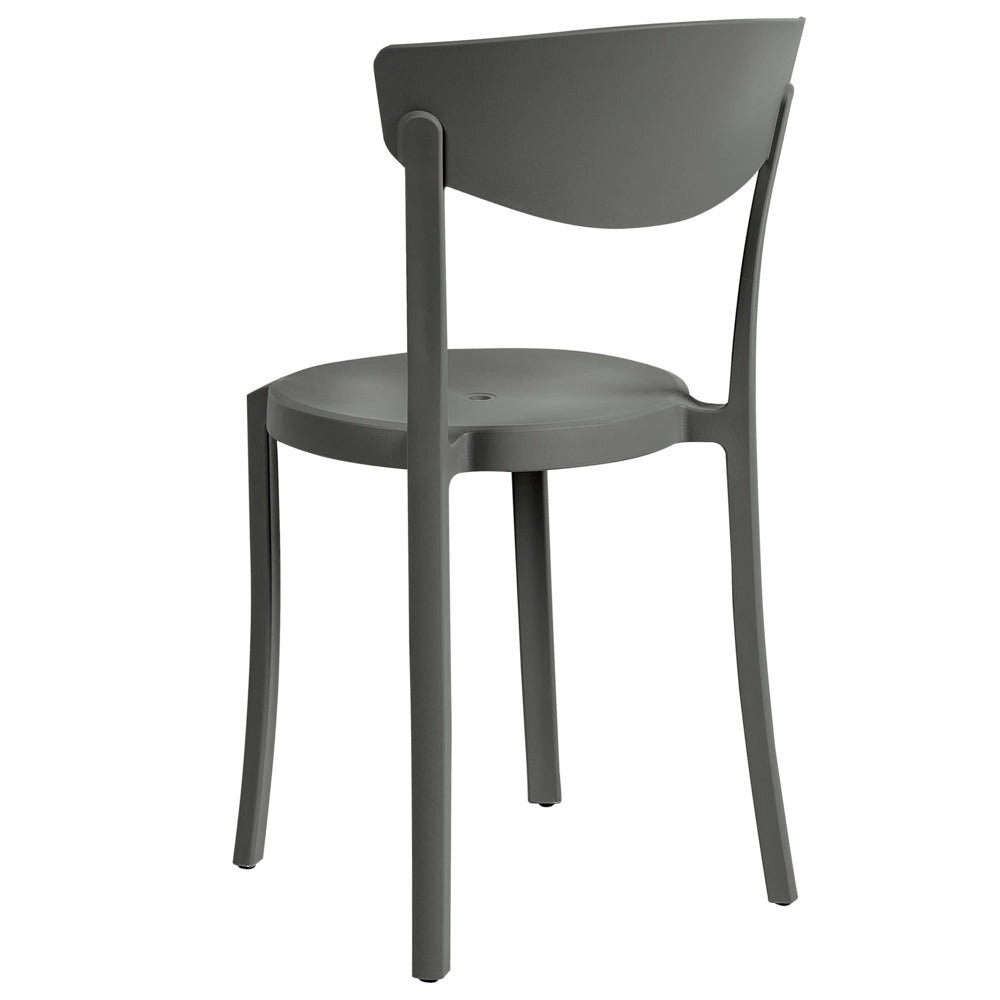 Set di 8 sedie in plastica grigio scuro per interno ed esterno terrazzo esterno giardino stile moderno