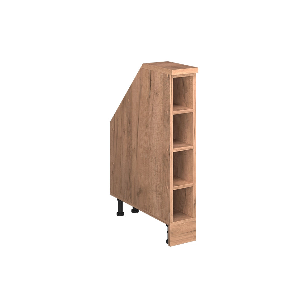 Mobile cucina sottotetto R-Line Rovere dorato/Rovere dorato 15 cm con 4 scomparti, carcassa 60 cm profondità Vicco