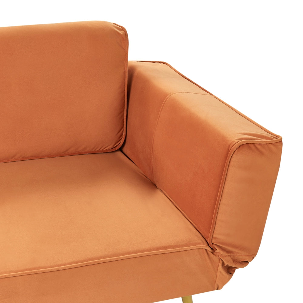 Divano letto in velluto Arancione Braccioli regolabili Soggiorno Letto Minimalista