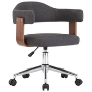 Sedia girevole da ufficio/studio in legno curvato e tessuto grigio 02_0024106