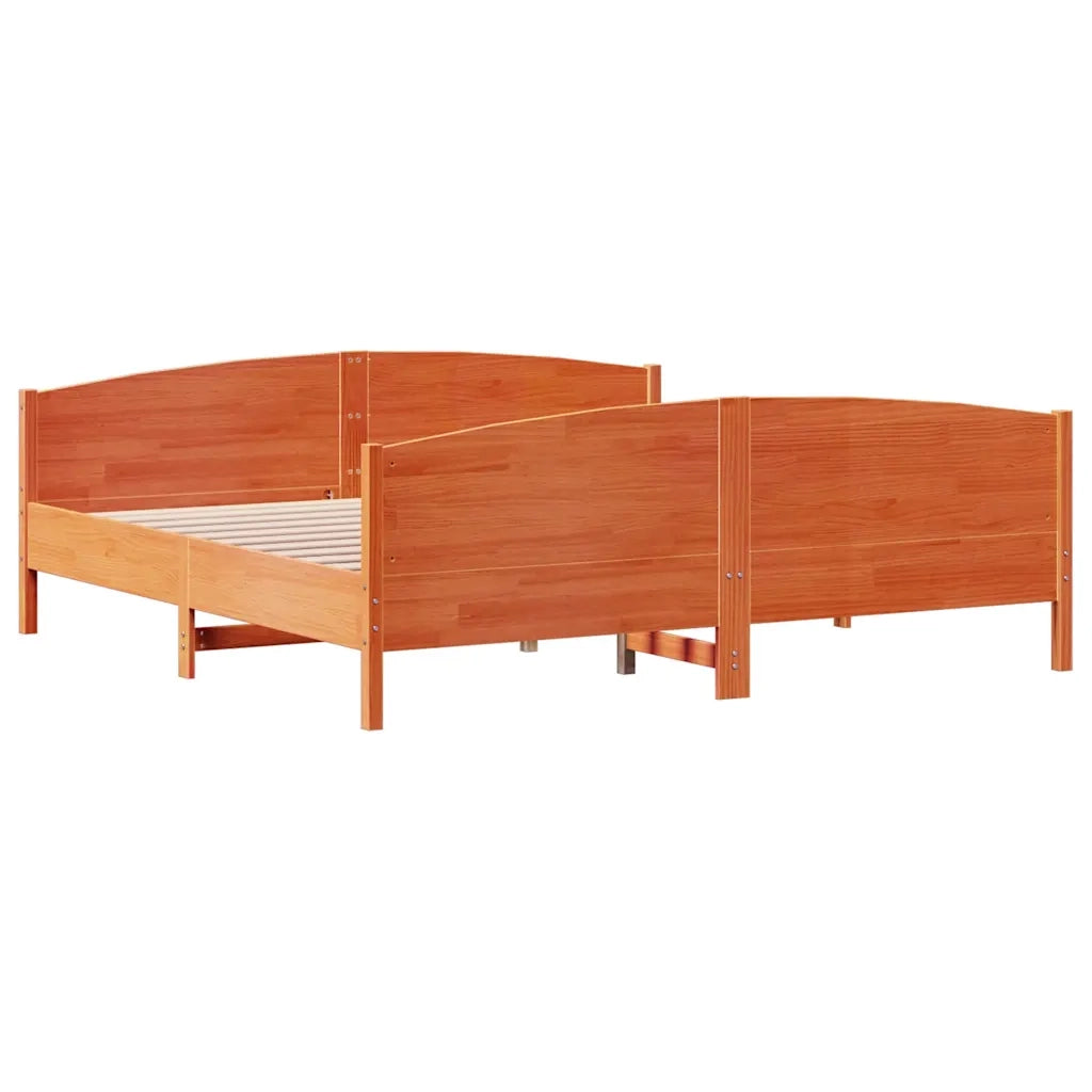 Letto senza Materasso Marrone Cera 180x200 cm in Legno di Pino 3301781