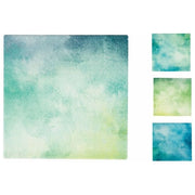 Villa d'Este Home Tivoli 5909378 Ocean Set 4 Sottopentola Quadrati in Ceramica con Fondo in Sughero Termoisolante 16x16 cm