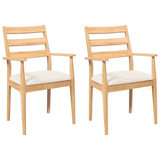 Sedie da Pranzo con Cuscini 2 pz | Sedie da cucina in Legno Massello di Hevea