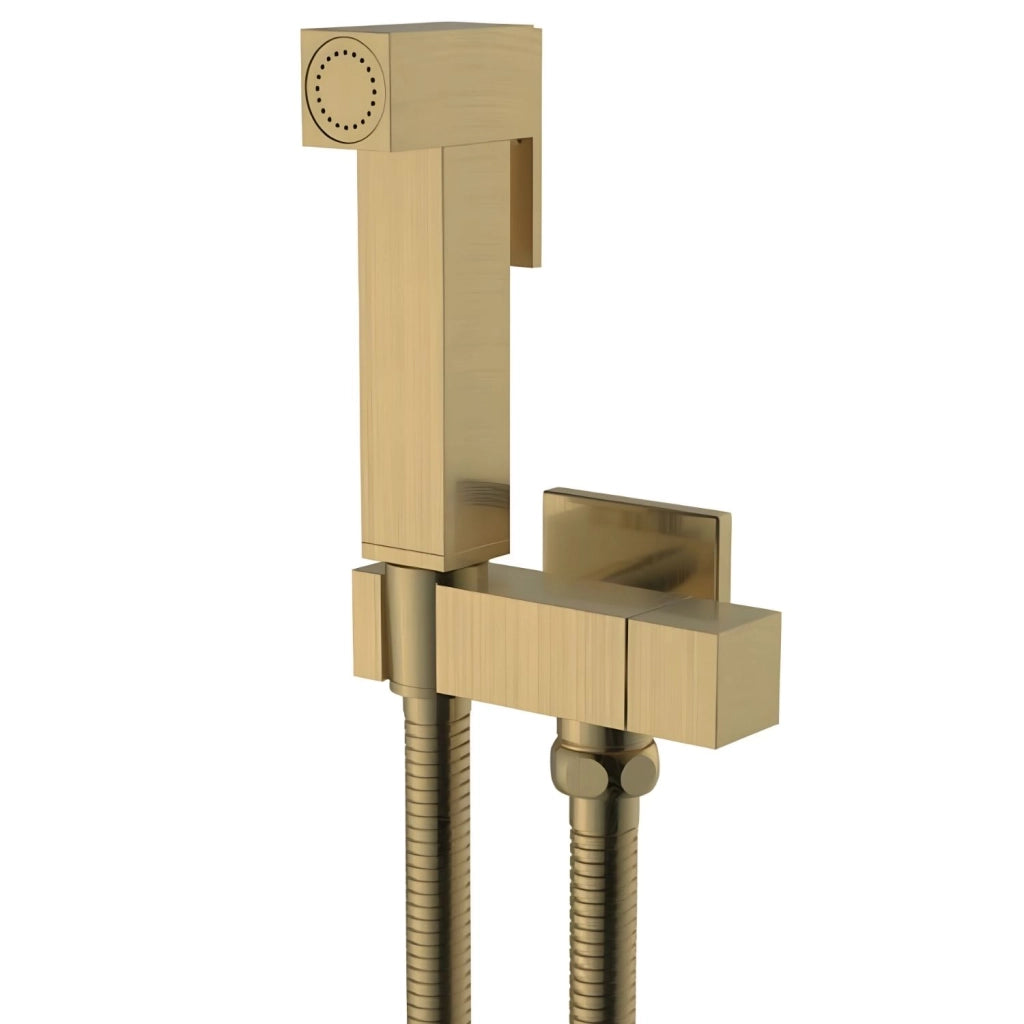Idroscopino wc doccetta ottone portatile shutoff monogetto con leva ogomondo kit *** finitura- oro matt satinato quad...