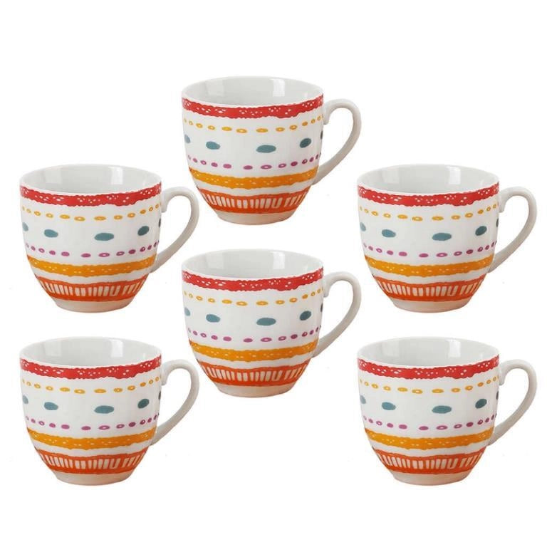 Set 6 Tazzine Tazze Caffè in Ceramica senza Piattini Kelly 1