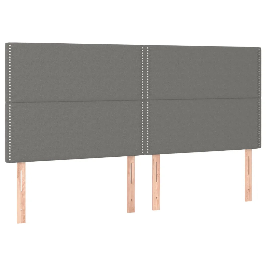 Letto a Molle Materasso e LED Grigio Scuro 200x200cm in Tessuto cod mxl 33669