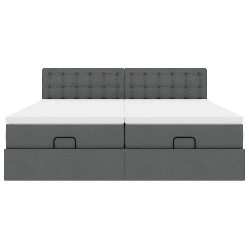Struttura Letto Pouf con Materassi 200x200 cm in Tessuto 3312044