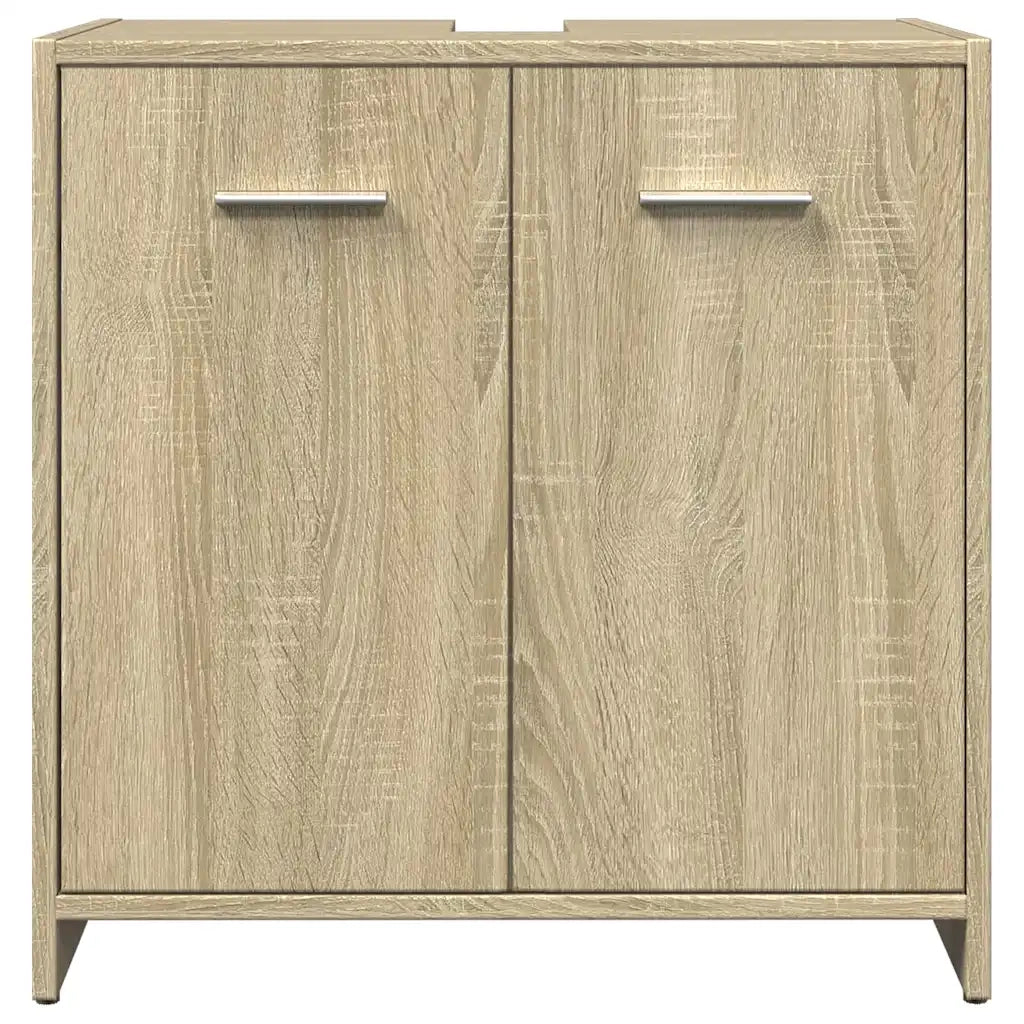 vidaXL Set Mobili da Bagno 4 pz Rovere Sonoma in Legno Multistrato