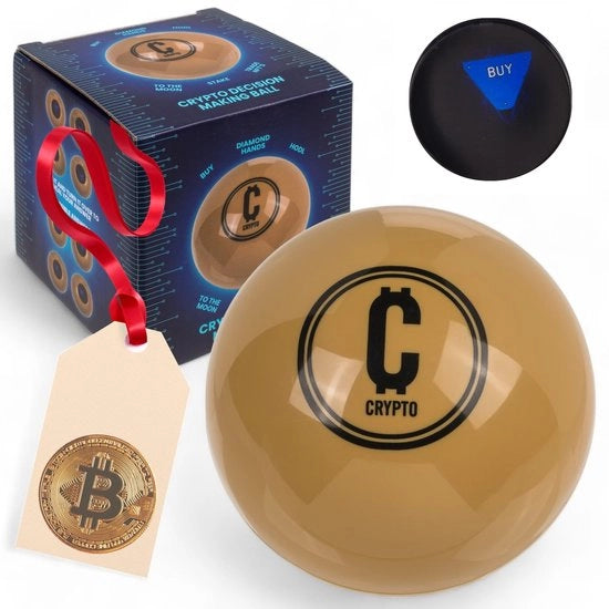 Palla decisionale dorata - 10 cm - 20 risposte - Sostenibile - Palla consigli per investimenti criptovalutari - Alta qualità plastica.