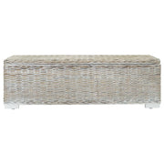 Portaoggetti Bianco 110cm Rattan Kubu Naturale e Massello Mogano 344881