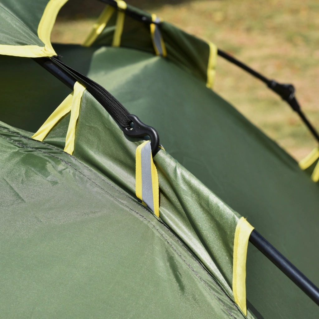 Tenda da campeggio per 3 persone verde scuro con doppio telo