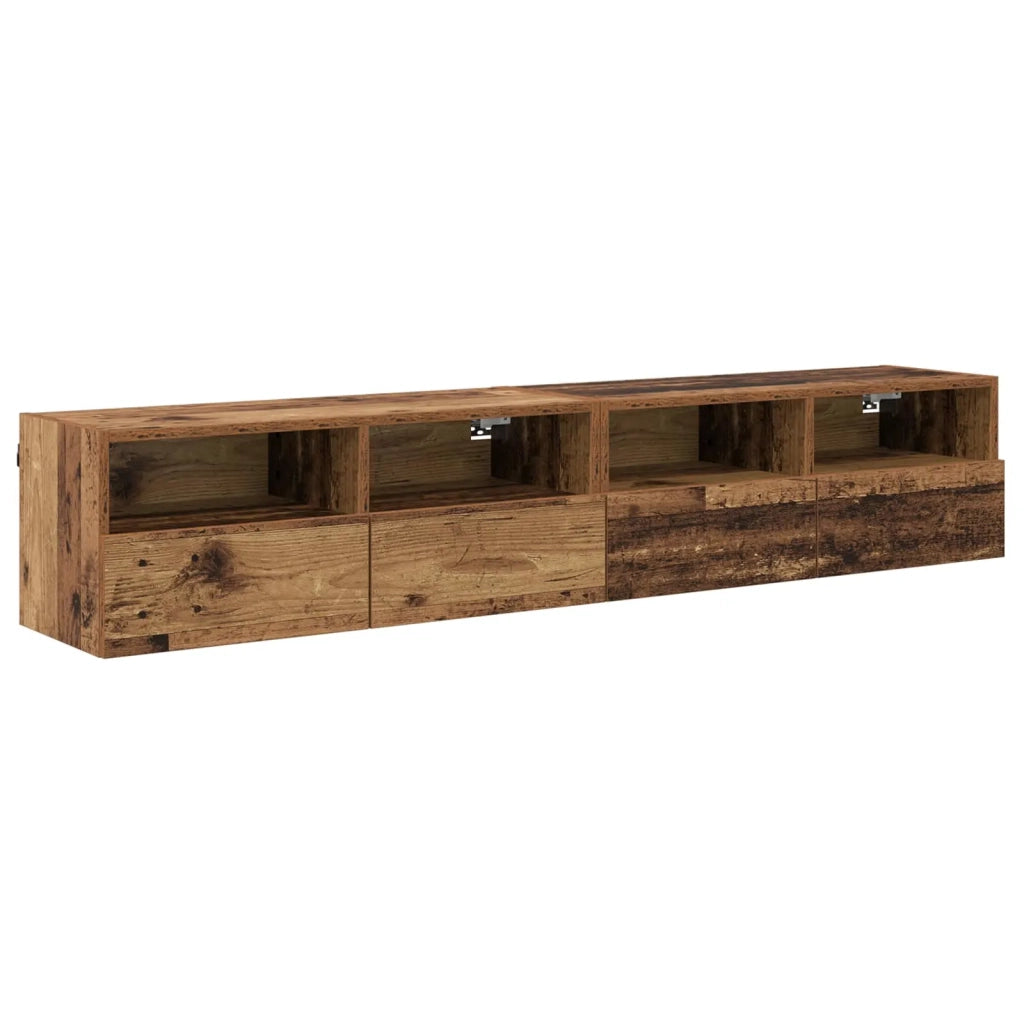 Mobiletti TV da Parete 2 pz | Armadietto TV | Mobile Porta TV Legno vecchio 80 x 30 x 30 cm