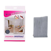 Trade Shop - Zanzariera Universale Finestra Grigia Adesiva Con Velcro 150x250cm Insetti 12925 -