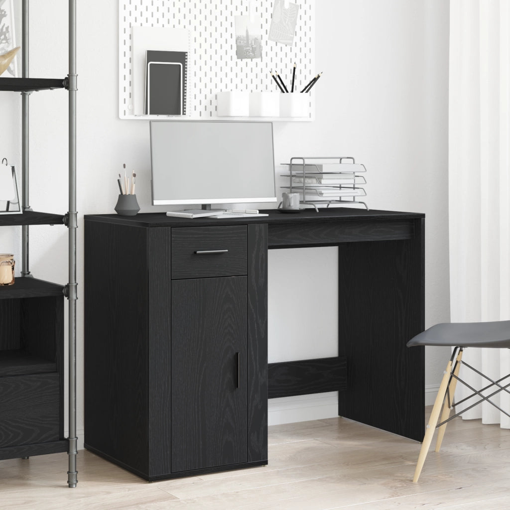 Scrivania  Nero Rovere 100x49x75 cm Legno ingegnerizzato