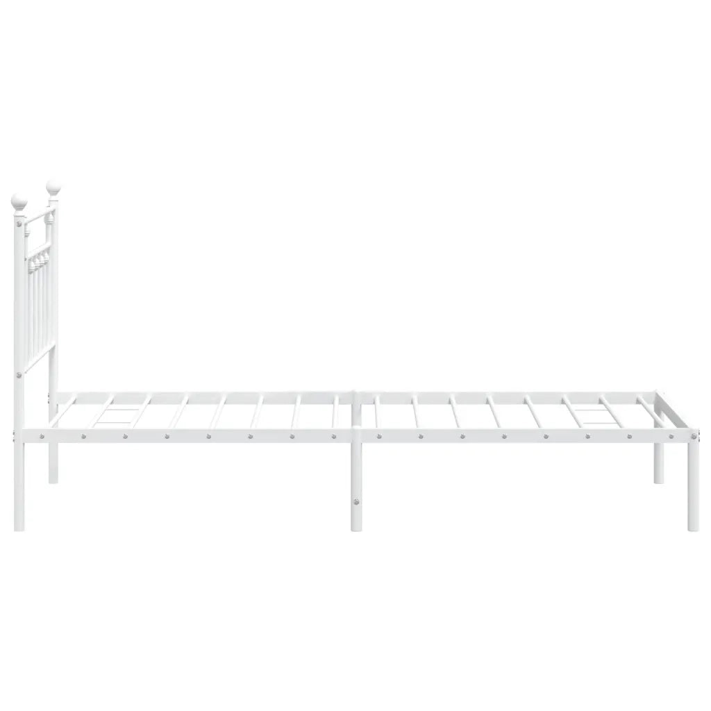 Giroletto con Testiera-Struttura Letto con testiera Metallo Bianco 80x200 cm 285649