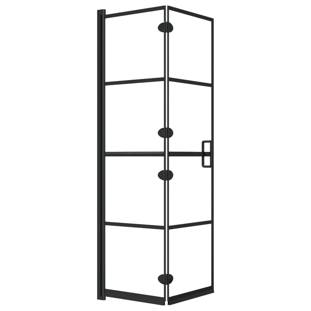 Pannello Doccia Pieghevole in ESG 80x140 cm Nero CFW2662759