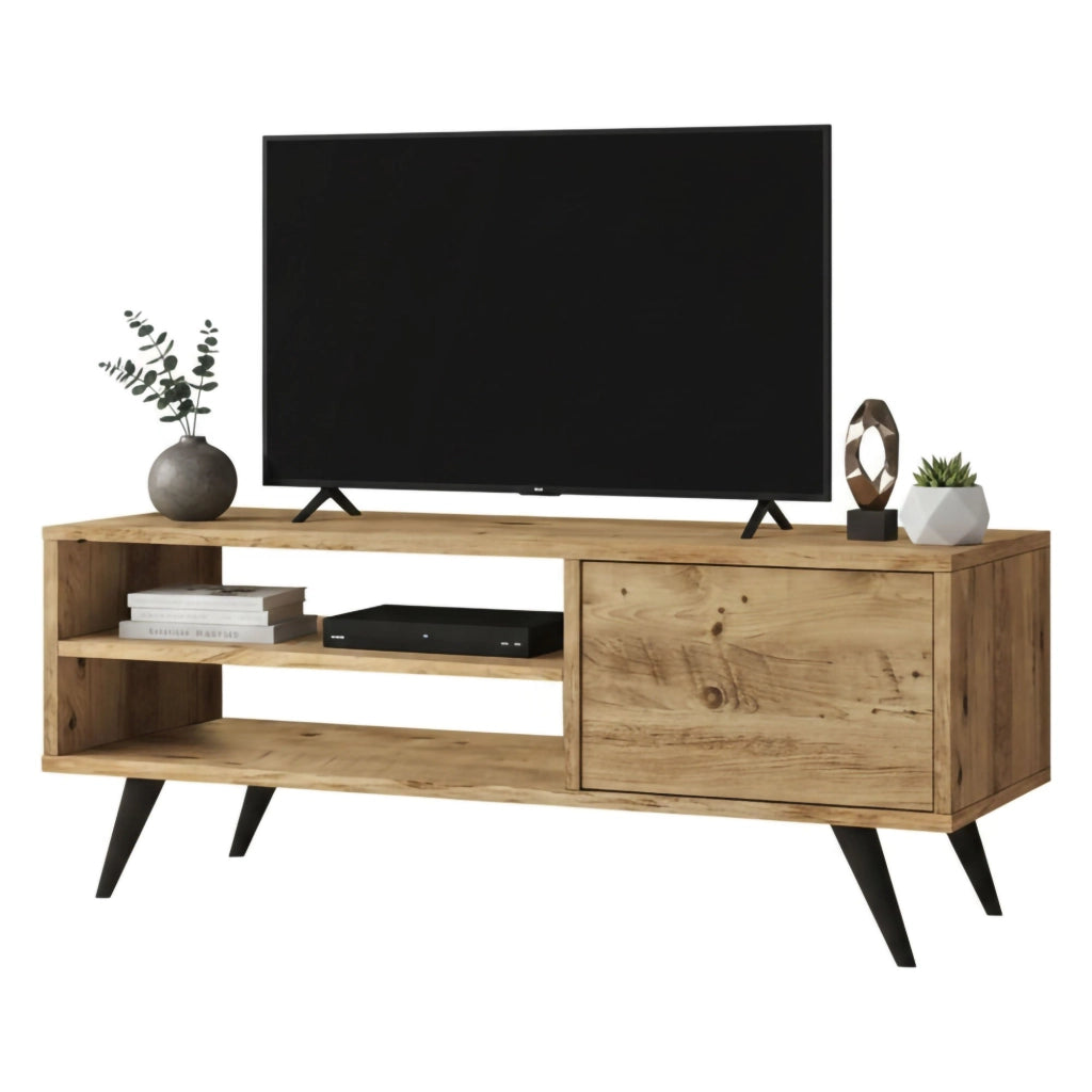 Mobile porta TV Max, Credenza da soggiorno, Armadio basso per TV, Base parete attrezzata, 110x40h44 cm, Quercia