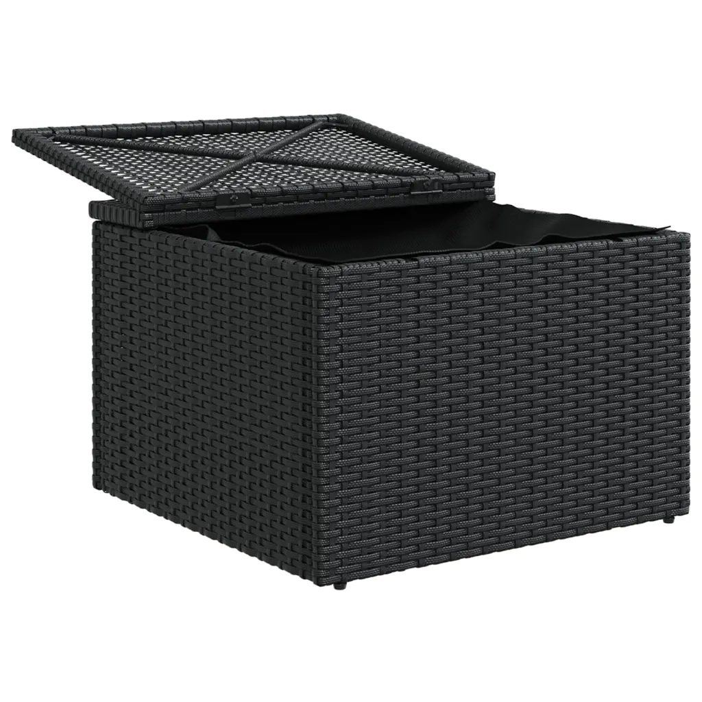 Sgabello da giardino con cuscino nero 55x55x37 cm in polyrattan CFW2999953