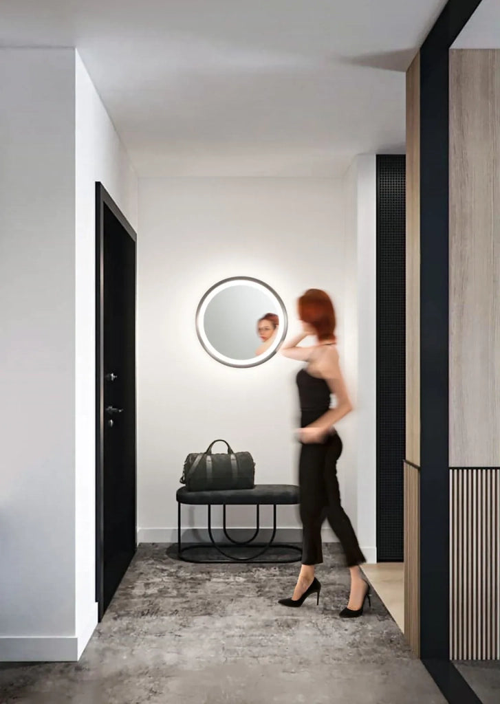 Plafoniera in alluminio Grigio Mirò LED 38W 3000K CRI?80 220-240V 50/60Hz 2660Lm biemissione d.40cm