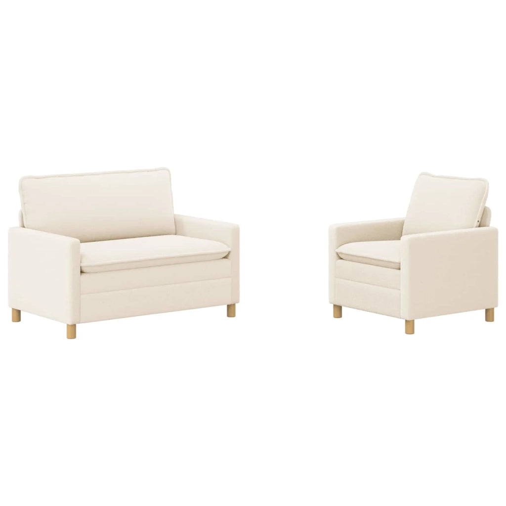 Set di divani 2 pz Crema Tessuto 3417036