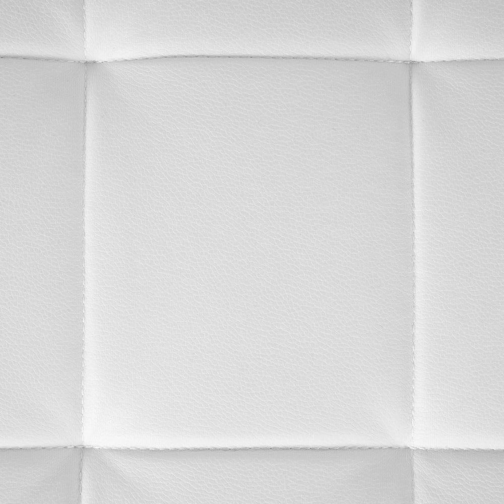 Pouf moderno quadrato poggiapiedi in ecopelle bianco trapuntato ottomana moderno con gambe dorate