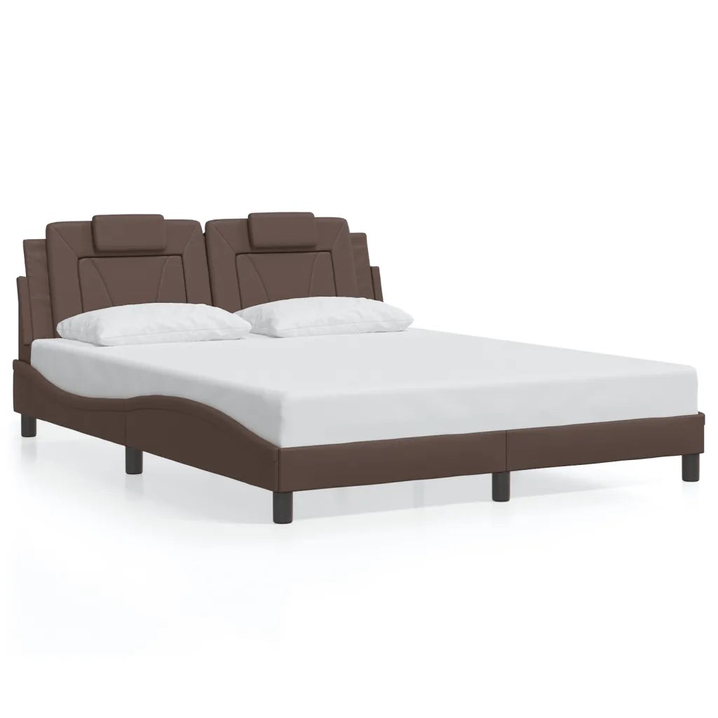 Giroletto Viana con LED senza Materasso Marrone 160x200 cm 3214031