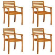 Sedie da Giardino 4 pz | Sedie da Esterno 59x55x85 cm Legno Massello di Acacia
