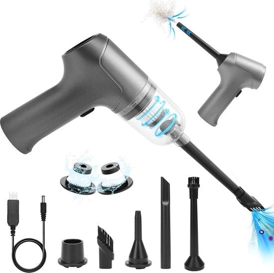 Aspiratore di polvere per tastiera - aria compressa - 6500 PA di potenza di aspirazione - auto - grigio