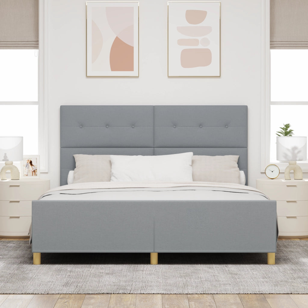 Letto  Grigio chiaro 180x200 cm in tessuto