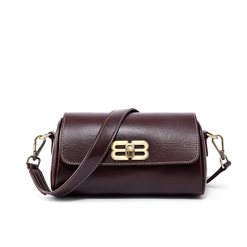 Borsa da donna in vera pelle marrone