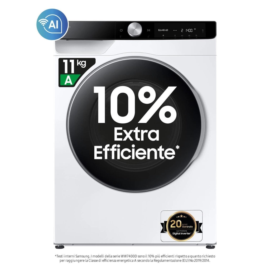 Samsung WW11DG6B85LKU3 Lavatrice Carica Frontale 11Kg 1400 giri Ai Control Eco Dosatore Classe A