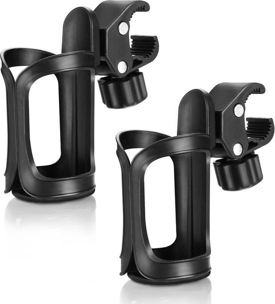 Porta bicchieri Bambino - Sostegno Universale - Bevande in Viaggio - 360 Gradi Rotativo - 2 Pezzi - Nero