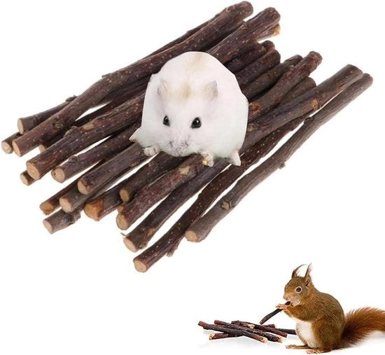 Stecche da masticare per coniglio - 12 pezzi, Rametti di mela naturale per piccoli animali domestici