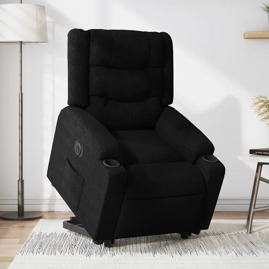 Poltrona Alzapersona Reclinabile Elettrica Nera in Tessutocod mxl 109236
