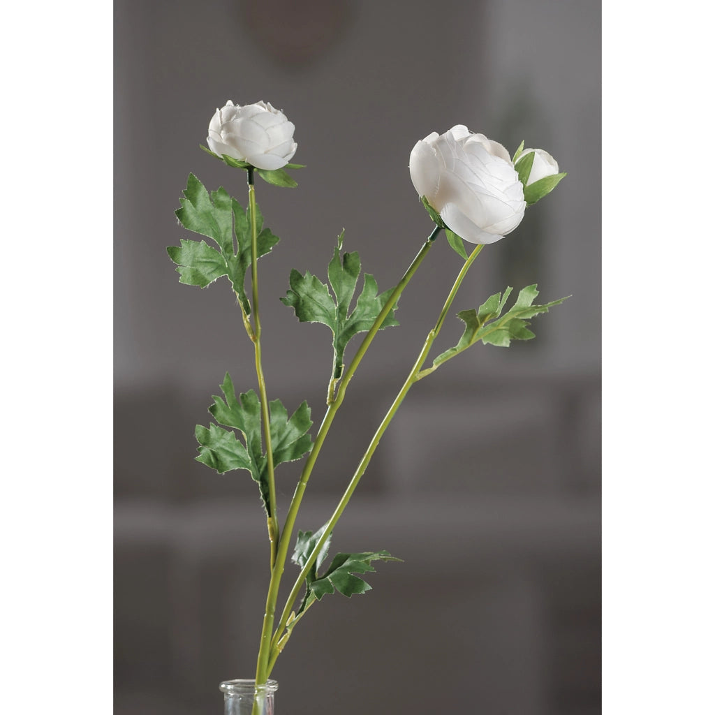 CAMELIA 49CM BIANCA CON 2 FIORI E 1 BOCCIOLO