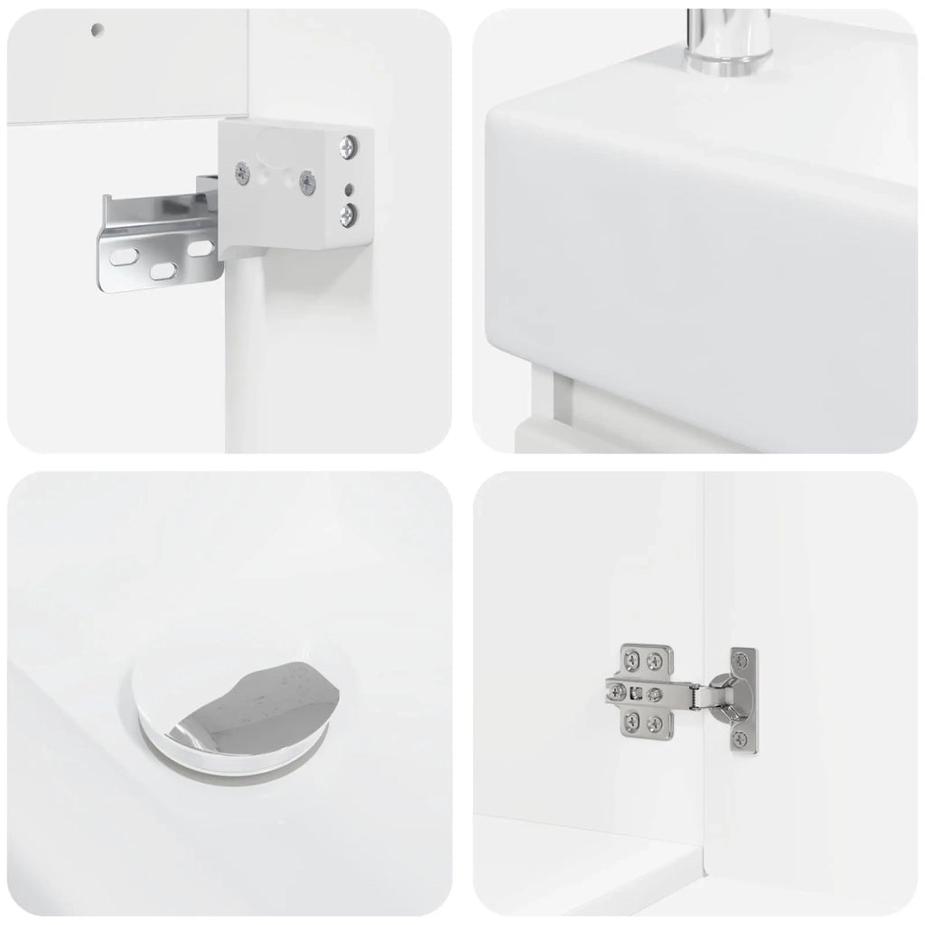 Mobile bagno con rubinetto Bianco 45,5 x 22,5 x 84 cm 889501