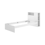 Letto singoloCrispina, Sommier per camera da letto, Giroletto per stanza, Struttura porta materasso, 99x218 h96 cm, Bianco