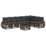 Set Divano da Giardino 8 pcs Grigio e Grigio Scuro polyrattan