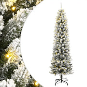 Albero di Natale Artificiale con 300 LED e Neve Floccata 210 cm