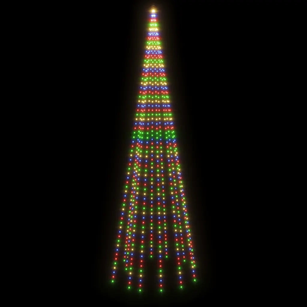 Albero di Natale Pennone Colorato 732 LED 500 cm 343529