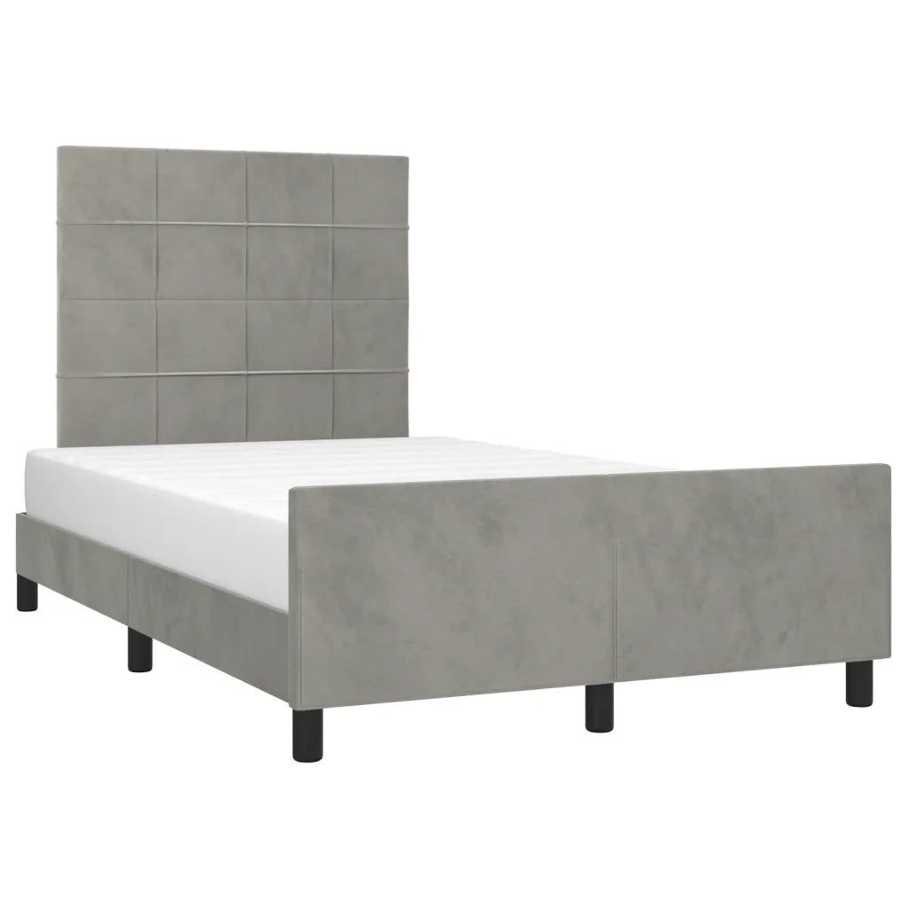 Giroletto senza Materasso Grigio Chiaro 120x190 cm Velluto