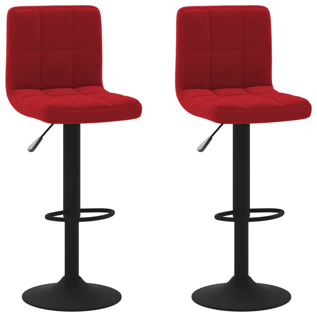 Sgabelli da Bar 2 pz Rosso Vino in Velluto cod mxl 64091